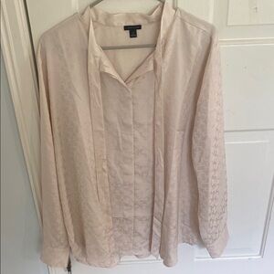 Ann Taylor Ivory Textured Blouse